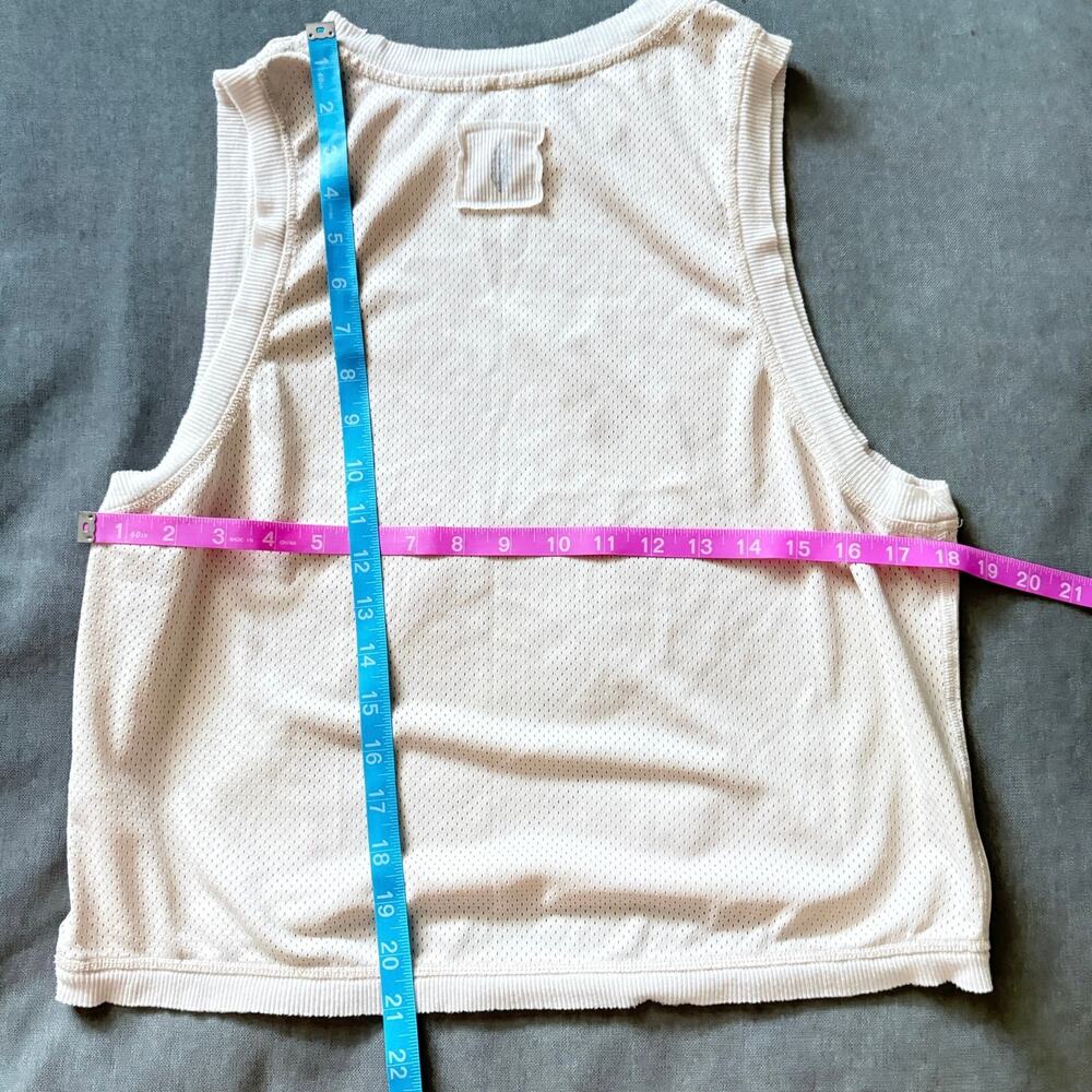 Intimately by Free People tank top blush mesh sleeveless rib trim womens S - Picture 3 of 4
